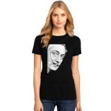 Tricou dama negru - Dali - Portret - S