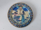 Farfurie decorativă porțelan T. Limoges Fathi Mahmoud - Motiv Egiptean (16 cm)