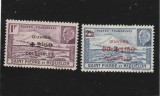 Saint Pierre &amp; Miquelon 1944 - Personalitati,Portrert maresalul Petain, faleza farului, dantelate,supratipar,balamale, MH, MI. 327-328