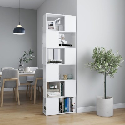 vidaXL Bibliotecă/Separator cameră, alb, 60x24x186 cm foto