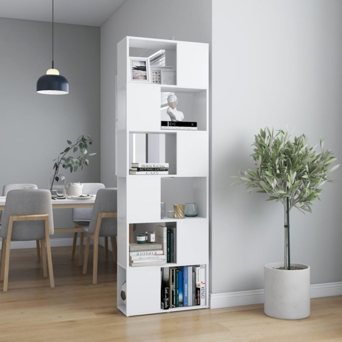 vidaXL Bibliotecă/Separator cameră, alb, 60x24x186 cm
