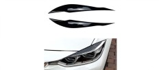 Set 2 Pleoape Faruri Ornamente BMW Seria 3 F30 F31 F32 F33 F36 2011-2018, Negru Lucios