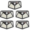 Set 5 lampi cu incarcare solara, cu senzori de amurg, miscare si lumina, 3 trepte de iluminare, 100 x LED, BZRSH