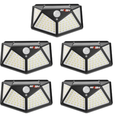 Set 5 lampi cu incarcare solara, cu senzori de amurg, miscare si lumina, 3 trepte de iluminare, 100 x LED, BZRSH foto