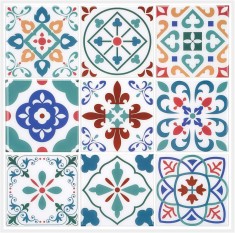 Tapet Morcart, vinil, 12 piese, multicolor, 30,5 x 30,5 cm