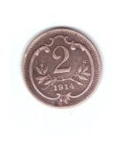 Moneda Austria 2 heller 1914, stare buna, curata