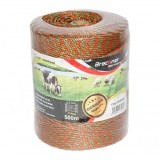 Rola fir portocaliu-verde fi 3 mm 3x0.2mm SS + 2x0.25mm CU, 500m gard electric Breckner Germany