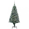 VidaXL Brad Crăciun artificial pre-iluminat globuri/conuri pin, 210 cm