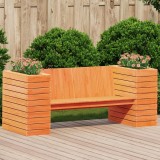 Cumpara ieftin Banchetă cu jardiniere maro ceruit 167,5x60x65cm lemn masiv pin