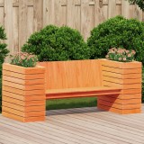 Bancheta cu jardiniere maro ceruit 167,5x60x65cm lemn masiv pin GartenMobel Dekor, vidaXL