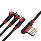 Cablu Date si Incarcare Proda Sparta, USB - 2x Lightning / USB Type C Elbow, PD-B11th, 5A, 1 m, Negru