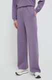 Champion pantaloni de trening din bumbac culoarea violet, neted