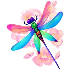 Sticker decorativ, Libelula, Albastru, 73 cm, 8873ST foto