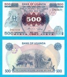 Uganda (p#25) 500 Shillings 1986 UNC 'Cocor' serie: 615153; (ROG CITITI DETALIILE!)