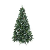 Cumpara ieftin Brad Artificial de Craciun, cu Ramuri Inghetate, Verde, 210 cm, Suport Inclus - INV8055075