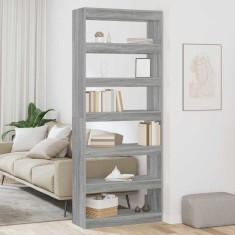 vidaXL Bibliotecă cu raft sonoma gri 80 x 30 x 198 cm Lemn compozit