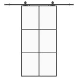 Cumpara ieftin Usa glisanta cu set de feronerie neagra 102x205 cm Sticla ESG