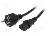 Cablu alimentare AC, 5m, 3 fire, culoare negru, CEE 7/7 (E/F) mufa, IEC C13 mama, LIAN DUNG -