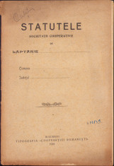 HST C2045 Statutele Societății cooperative de lăptărie 1919 foto