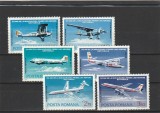 ROMANIA 1976 LP 918 50 ANI PRIMA LINIE AERIANA NATIONALA SERIE MNH NESTAMPILATA, Nestampilat