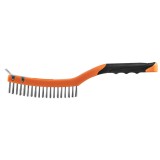 Perie de sarma din otel cu razuitor, 3x19 randuri, maner ergonomic