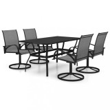 vidaXL Set mobilier de grădină, 5 piese, textilenă și oțel