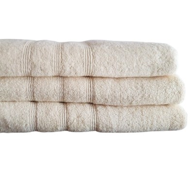 Set de 3 prosoape baie Valentini Bianco, 70x140cm, Crem foto