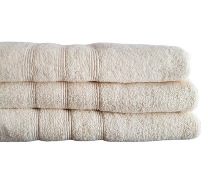 Set de 3 prosoape baie Valentini Bianco, 70x140cm, Crem