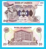 Uganda (pick 7) 20 Shillings 1973 UNC serie: 656343; Idi Amin