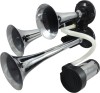 Claxon Auto 12V, 3 Trompete Cromate 300/230/170mm + Compresor AutoDrive ProParts - Puternic, Aluminiu, 105-118dB