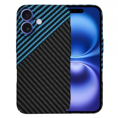 Husa pentru Apple iPhone 16, Techsuit, Carbonite FiberShell, Bleu foto