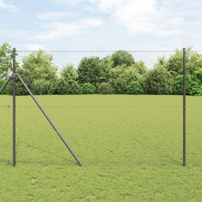 Gard Hexagonal vidaXL Gri 1,6x10 m Oțel foto