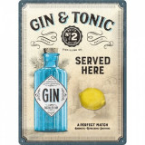 Placa metalica - Gin &amp; Tonic 30x40 cm