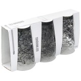 Set 3 pahare Felis, Sticla, Model fum, 450 ml, Transparent/Negru