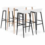 Set mobilier de bar, 5 piese, alb