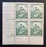 Protectoratul Boemiei și Moraviei (1939&ndash;1941) Bloc de 4 Timbre 50h "Castelul Karlstein" cu Margine "4A" (MINT / Neștampilat) CLK1