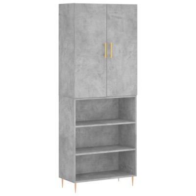 Dulap inalt, gri beton, 69,5x34x180, lemn compozit foto