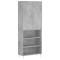Dulap inalt, gri beton, 69,5x34x180, lemn compozit
