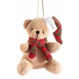 Ornament brad Ursulet textil multicolor II 8x6x10 cm