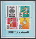 Fujeira 1968 Mi 273/75 bl B9 A MNH - Jocurile Olimpice de vara, Mexic, Nestampilat