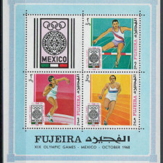 Fujeira 1968 Mi 273/75 bl B9 A MNH - Jocurile Olimpice de vara, Mexic