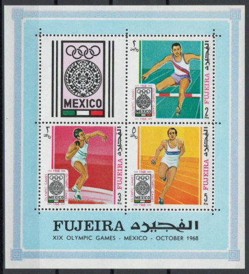 Fujeira 1968 Mi 273/75 bl B9 A MNH - Jocurile Olimpice de vara, Mexic foto