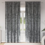 Gossi draperii din catifea 2 piese cu buzunar pentru bagheta gri 225x140 cm