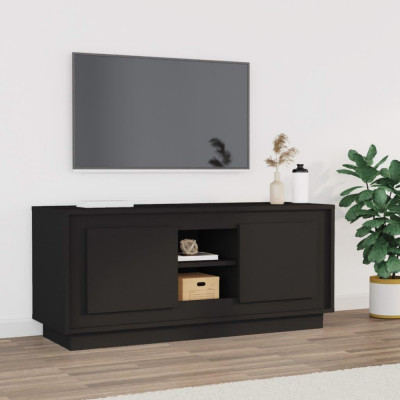 Comoda TV, negru, 102x35x45 cm, lemn prelucrat GartenMobel Dekor foto
