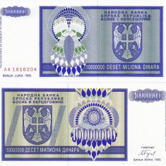 BOSNIA-HERTEGOVINA 10.000.000 dinara 1993 BANJA LUKA UNC!!!