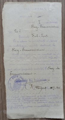 Mobilizarea anului 1931// document tipizat lito foto