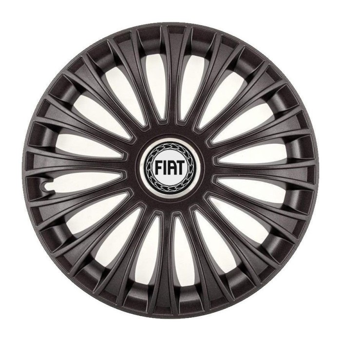 Set 4 Capace Roti, potrivite jantelor de R14, pentru Fiat, model dino Negru