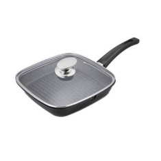 Tigaie grill marmorata 24 cm, antiaderenta, cu capac, curatare usoara, inductie AG24ML Royalty Line