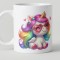 Cana alba ceramica personalizata cu model unicorn, INOVATIX&reg;. 330ml
