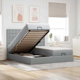 vidaXL Cadru de pat otoman cu saltele Gri deschis 180x200cm Material